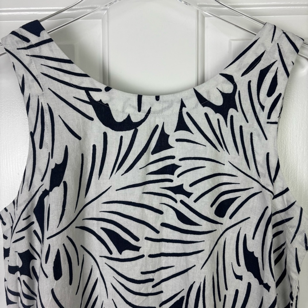 Nicole Miller NWT Navy and White Leaf Pattern Dress - Picture 5 of 10